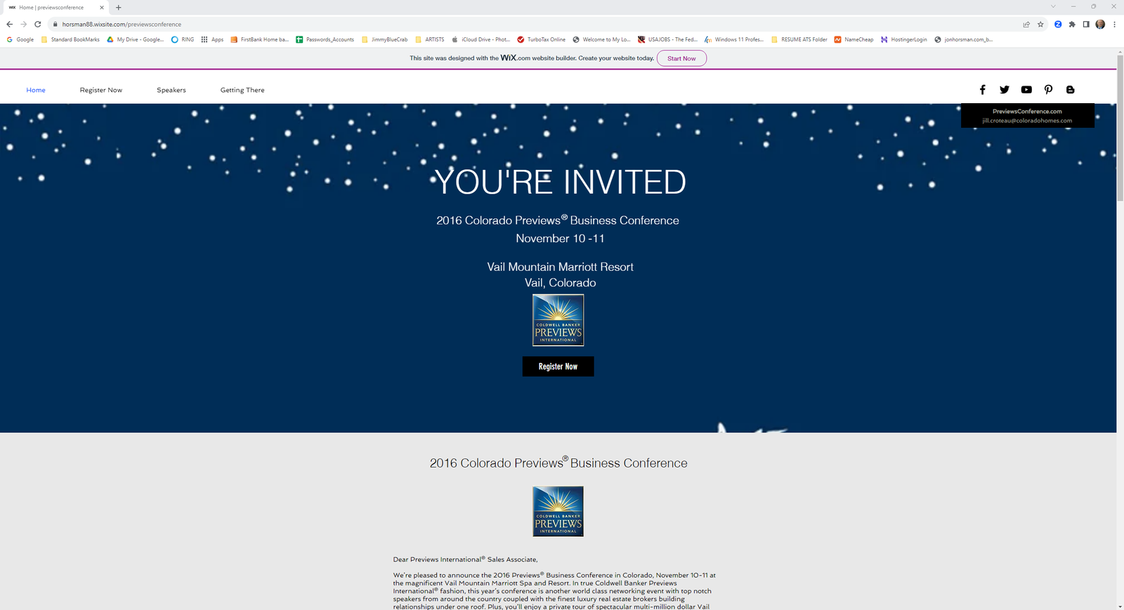 Previews Conference Website Image