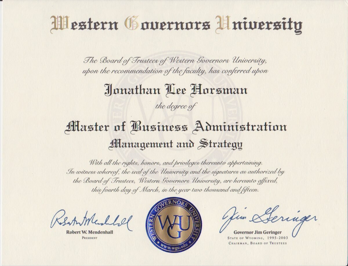 MBA Diploma jon horsman